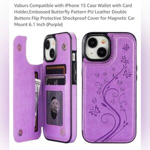 IPHONE 15 case with wallet and card holder